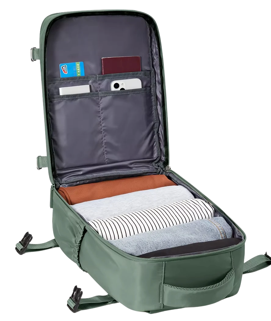 Sac à dos cabine avion FLIGHTS 40x20x15 vert