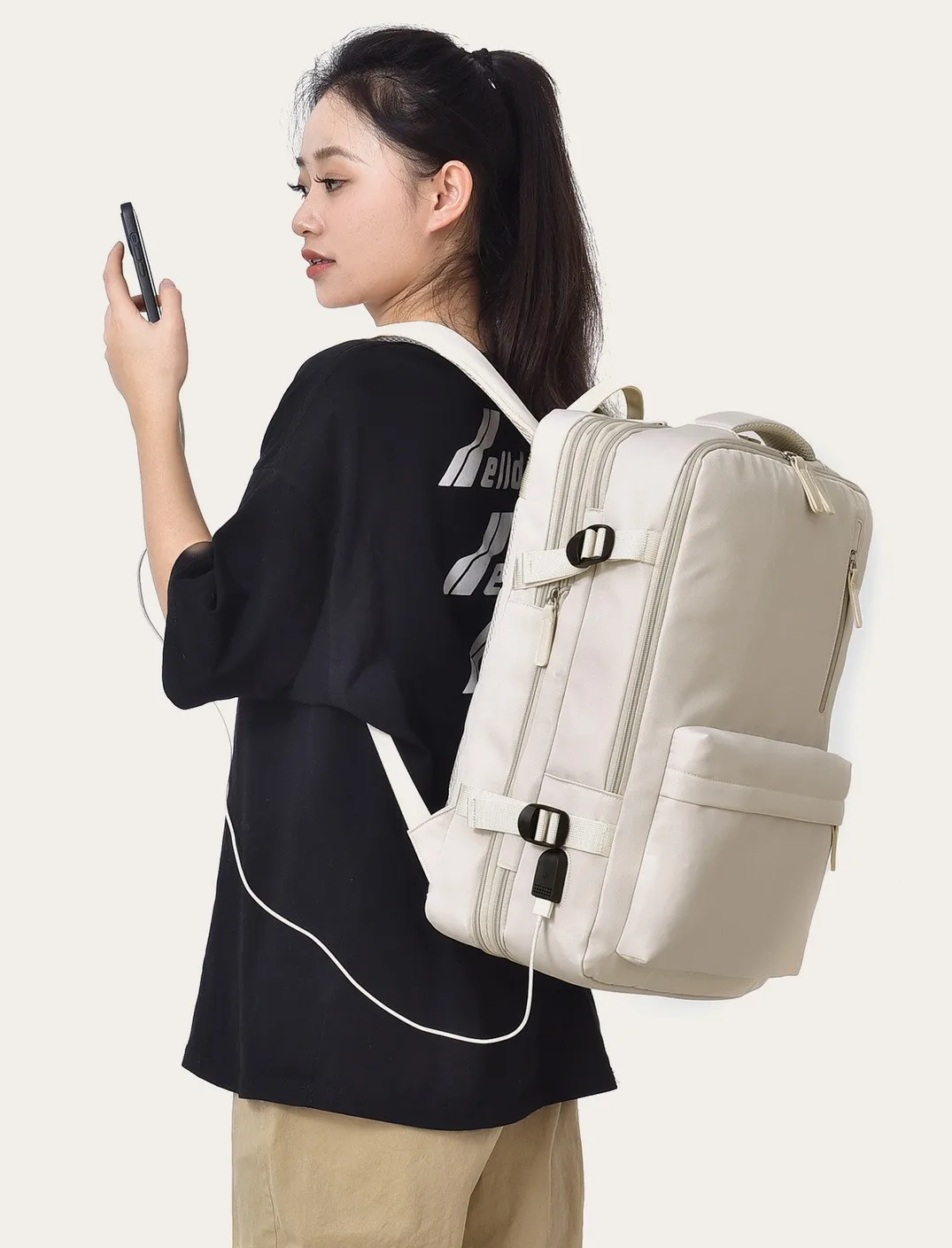 Sac à dos cabine avion EMINENCE blanc 40x30x20 modèle